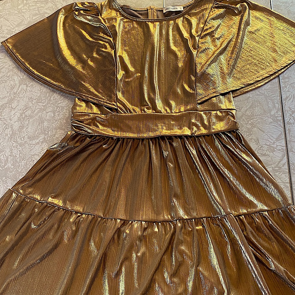 Gold, short dress by Grace Karin, size 2XL.